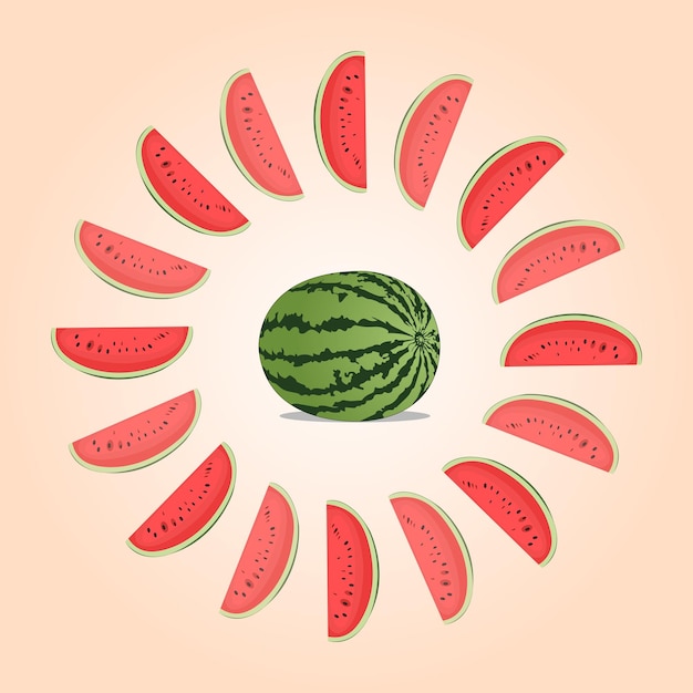 Wassermelone mit scheiben