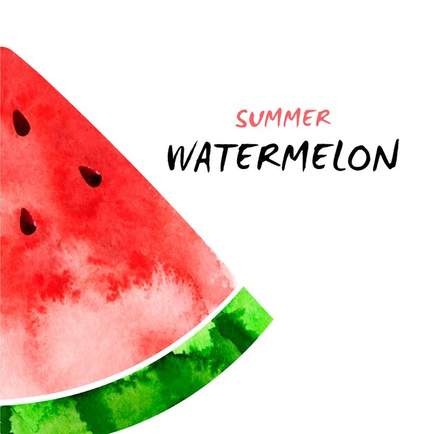 Wassermelone schneidet die Aquarellillustration, die auf weißem Hintergrund lokalisiert wird