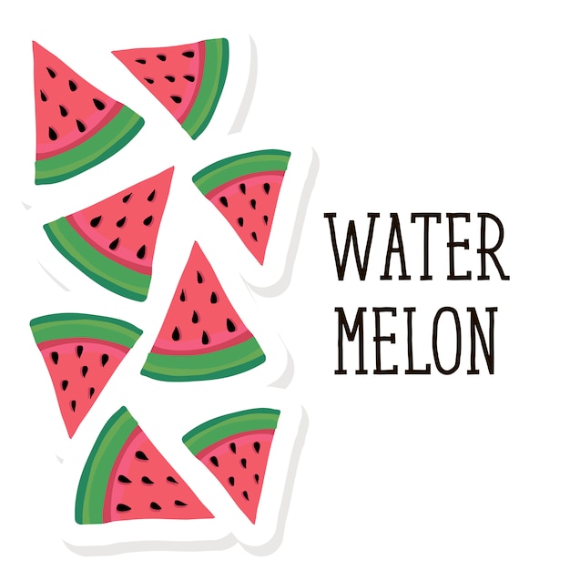 Vektor wassermelonen-art-vektor-illustrationslebensmittel-fruchtbonbon