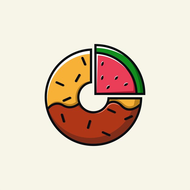 Wassermelonen-donut-logo-design