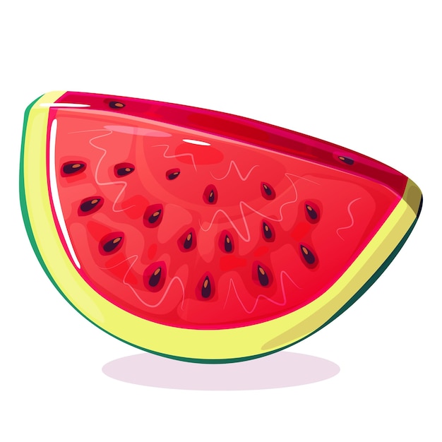 Wassermelonen und Wassermelonenstücke sowie Wassermelonendesserts. Vektorscheiben-Wassermelone