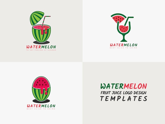 Wassermelonensaft-logo-design-vorlagensatz