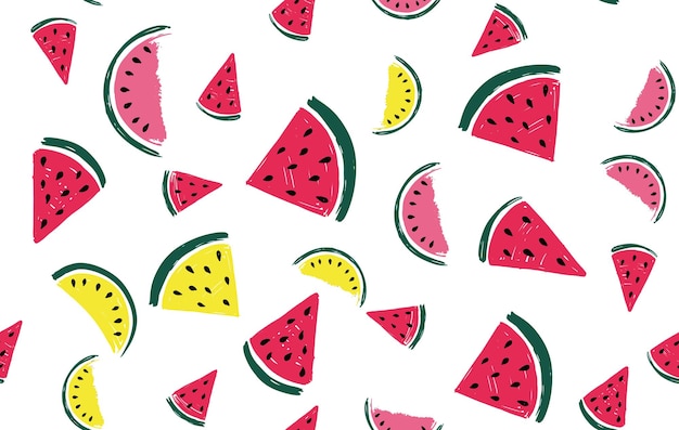 Wassermelonenscheibe handgezeichnete Illustration