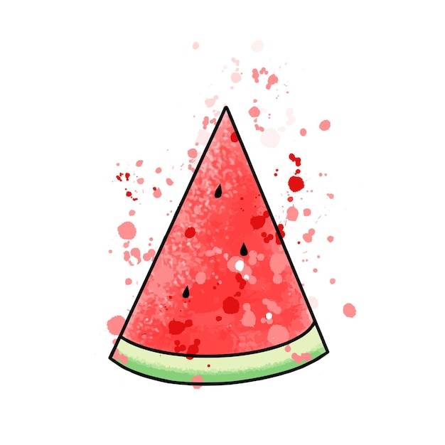 Wassermelonenscheiben-aquarell digitale tracing-illustration