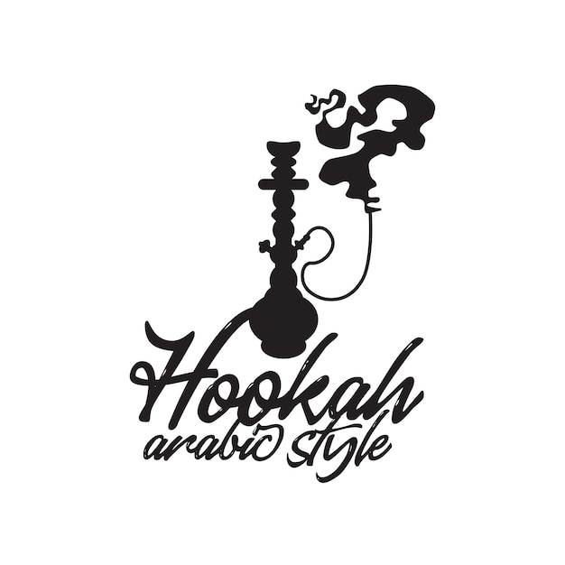 Vektor wasserpfeife, shisha, arabischer rauch, logo-design