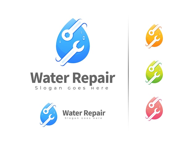 Wasserreparatur logo design vorlage