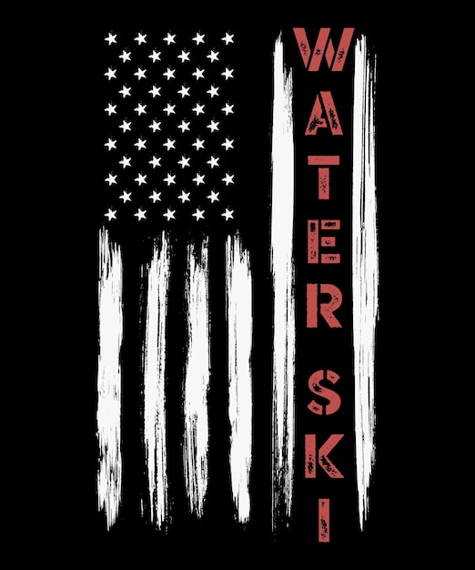 Vektor wasserski-t-shirt-design