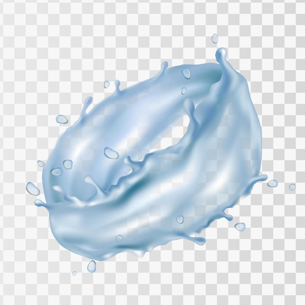 Wasserspritz auf durchsichtigem Hintergrund