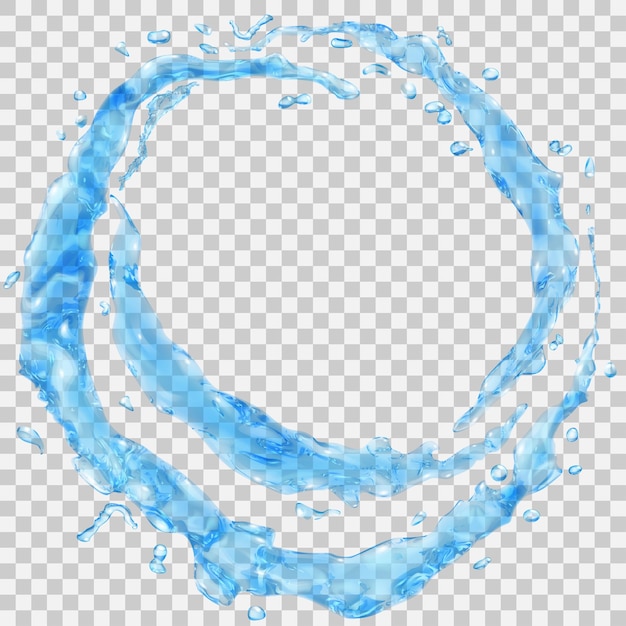 Wasserspritzer in Form eines Halbrings und Wassertropfen Transparenz nur in Vektordatei