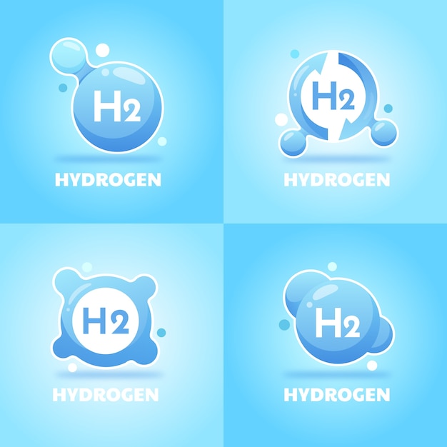 Vektor wasserstoffsymbole mit gradienten