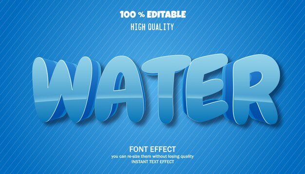Wassertext, bearbeitbarer Schrifteffekt