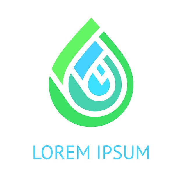 Wassertropfen grün blau logo vorlage symbol