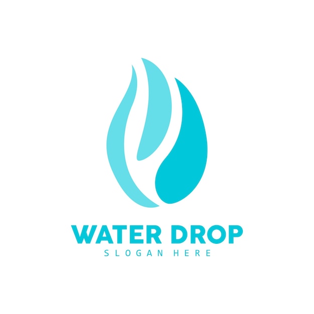 Wassertropfen-Logo, einfache Vektor-elegante Design-Symbol-Symbol-Vorlage