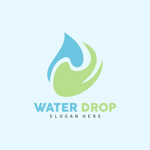 Wassertropfen-Logo, einfache Vektor-elegante Design-Symbol-Symbol-Vorlage