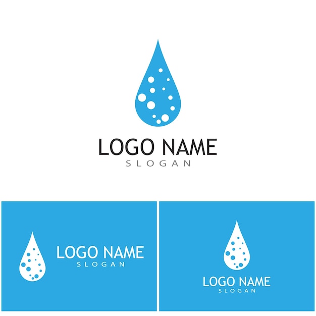 Wassertropfen logo template-vektor-illustration-design