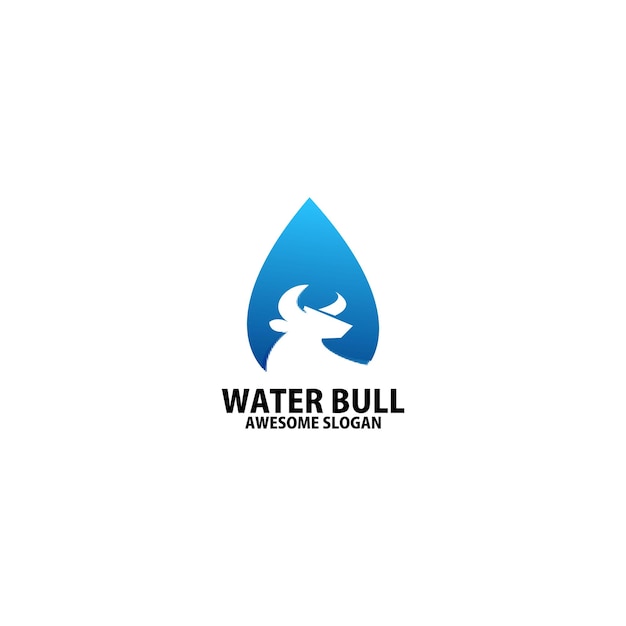 Wassertropfen mit Bull-Logo-Design