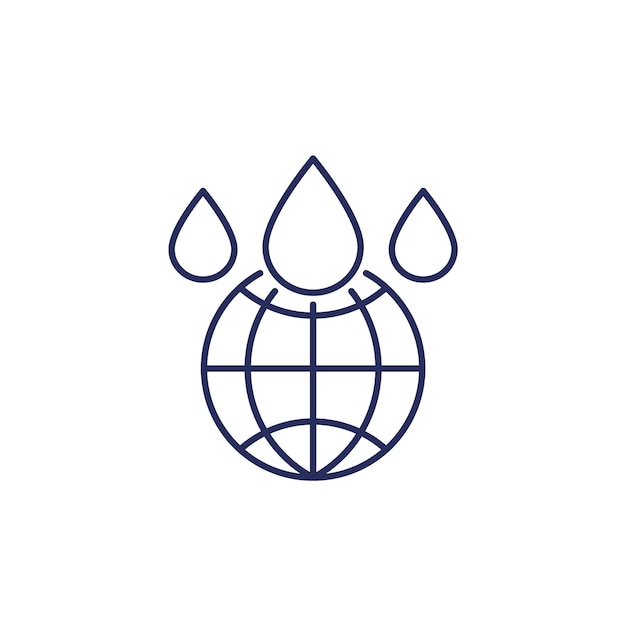 Wassertropfen mit einem globusliniensymbol