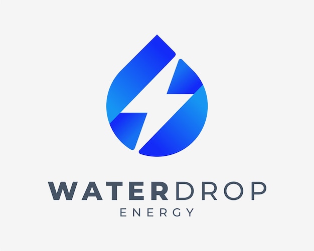Wassertropfen Tröpfchen Spritzer Tau reiner Blitz Energie Blitz modernes buntes Vektor-Logo-Design