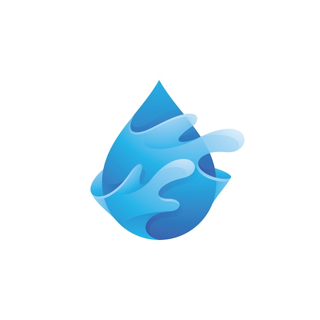 Wassertropfen-Tröpfchen und Liquid Splash-Logo