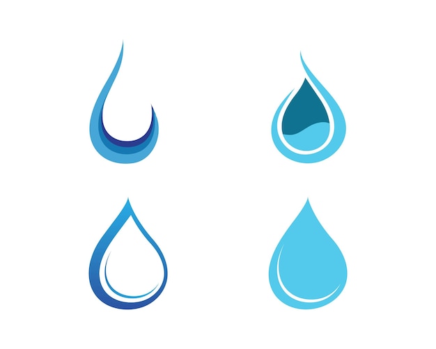 Wassertropfen und blatt logo template vector illustration