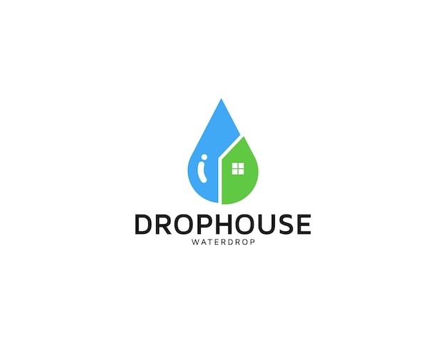 Wassertropfen- und hauslogo-design