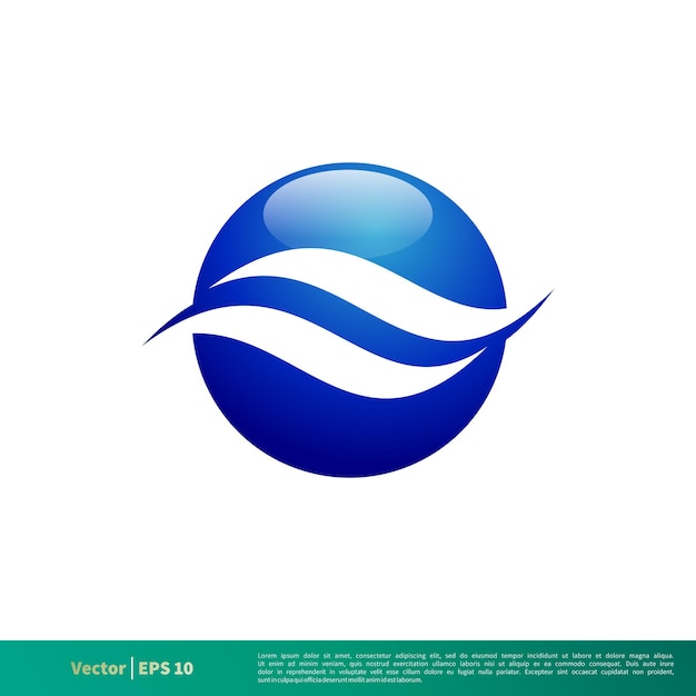 Wasserwelle Symbol Vektor Logo Vorlage Illustration Design Vektor EPS 10
