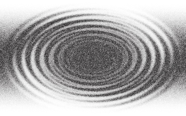 Vektor wasserwellen-effekt mit geräuschpunkten, stippeliger halbton-hintergrund, körnige textur