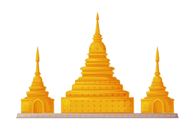 Wat Phra Kaew als Thailand-Symbol und berühmte Wahrzeichen-Vektorillustration