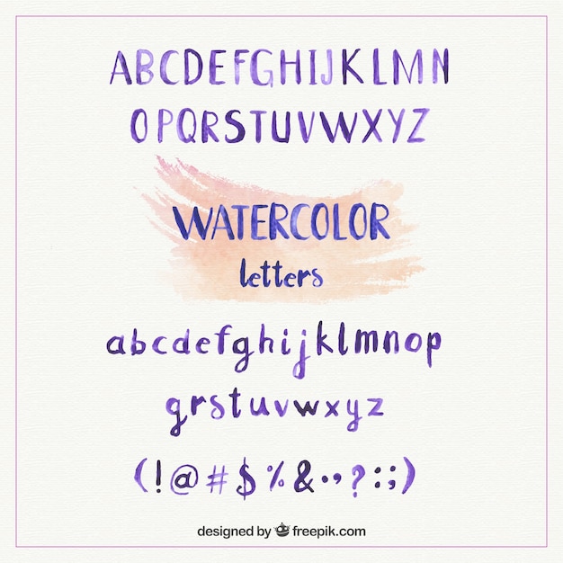 Vektor watercolo alphabet