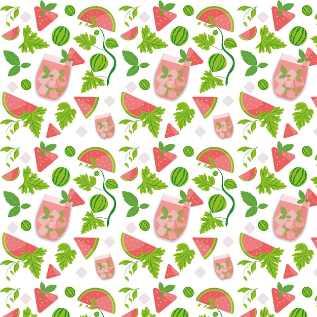 Vektor watermelon_mojito_pattern