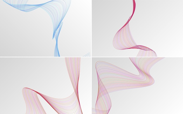 Wave curve abstract vector background pack für ein elegantes und stilvolles design