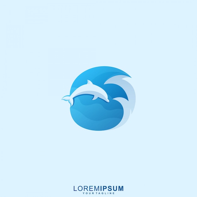 Wave Dolphin Premium Logo