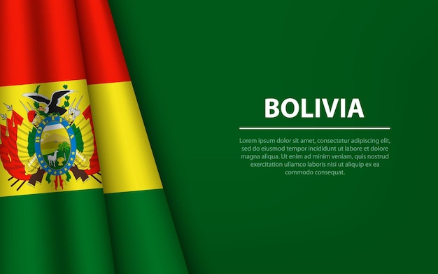 Wave-flagge boliviens mit copyspace-hintergrund