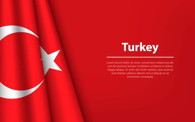 Wave-Flagge der Türkei mit Copyspace-Hintergrund