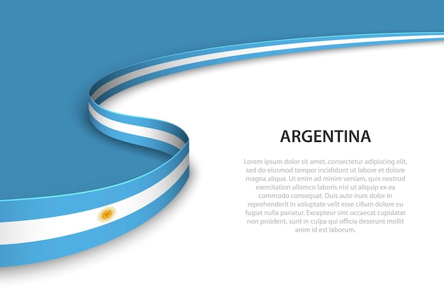 Wave-flagge von argentinien mit copyspace-hintergrund