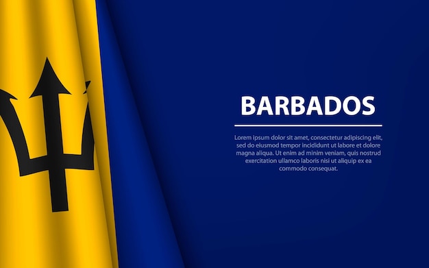 Wave-Flagge von Barbados mit Copyspace-Hintergrund