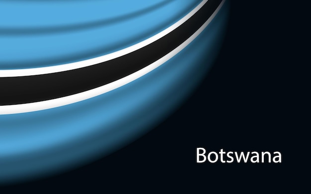 Wave-flagge von botswana auf dunklem hintergrund