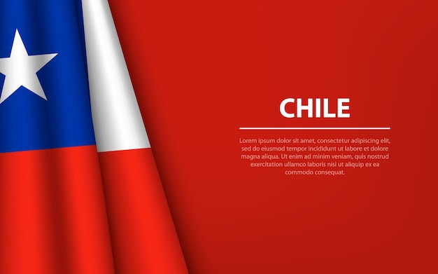 Wave-Flagge von Chile mit Copyspace-Hintergrund