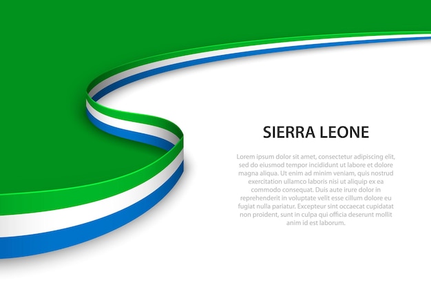 Wave-flagge von sierra leone mit copyspace-hintergrund