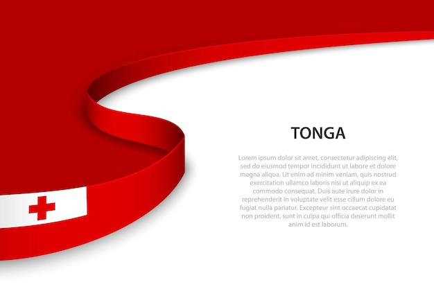 Wave-flagge von tonga mit copyspace-hintergrund