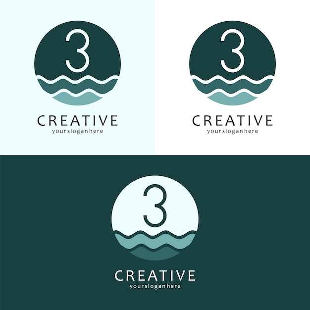 Wave-Logo-Design mit Buchstaben