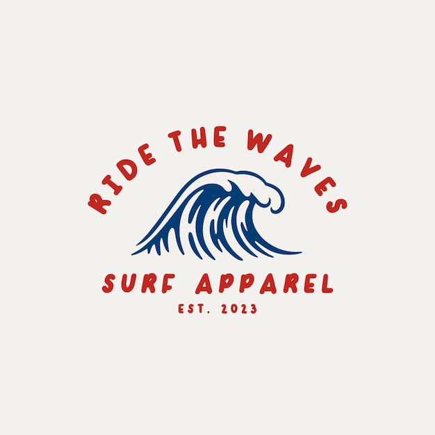 Vektor wave-logo-design-vorlage für surfclub, surf-shop und surf-merchandise