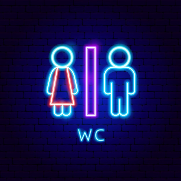 Vektor wc-neon-label