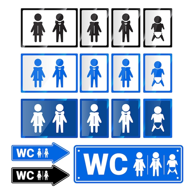 Vektor wc-türschild-vektordesign