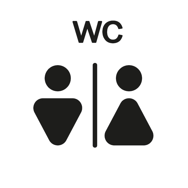 Vektor wc-wegweiser-vektor-illustrationssymbole wc männliche und weibliche geschlechtszeichen