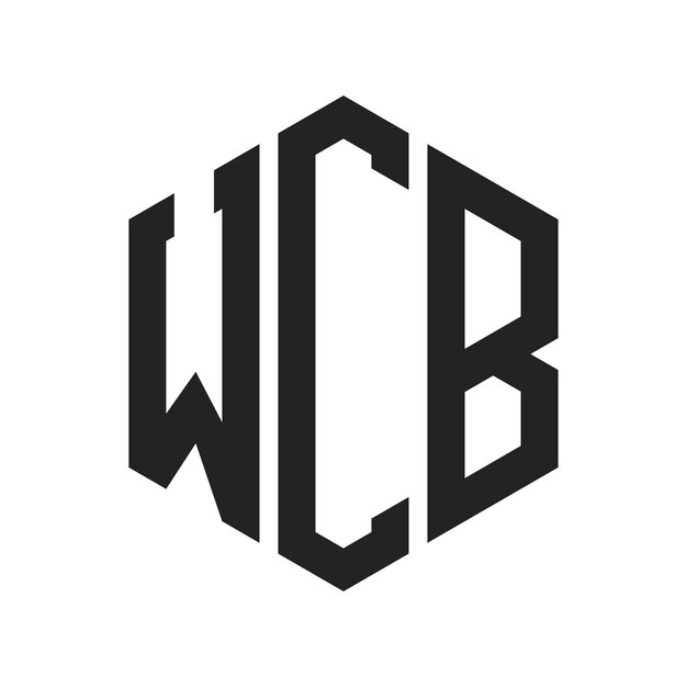 WCB-Logo-Design Anfangsbuchstaben WCB-Monogramm-Logo in sechseckiger Form
