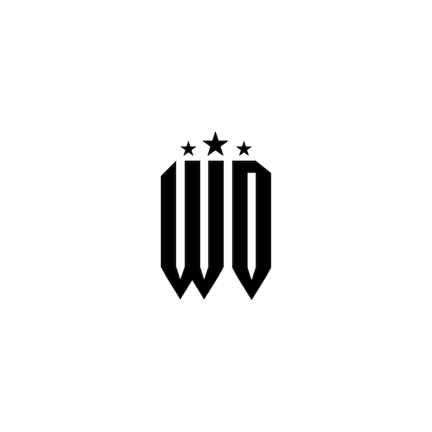 Vektor wd-monogramm-logo-design buchstaben-text-namen-symbol monochrom-logotip-alphabet-zeichen-einfach-logo