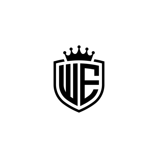 WE Monogramm Logo Design Buchstaben Text Name Symbol Monochrom Logotyp Alphabet Zeichen Einfaches Logo