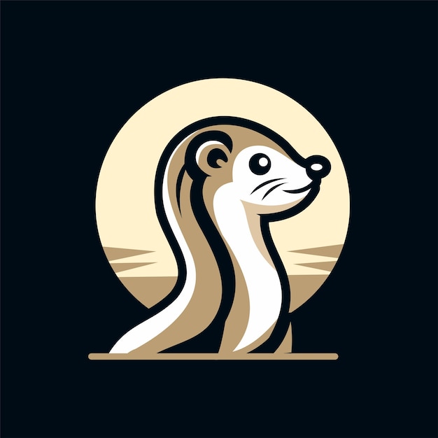 Vektor weasel-logo-design in einem einfachen und eleganten stil