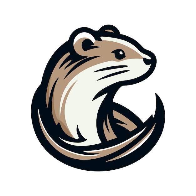 Vektor weasel-logo-design in einem einfachen und eleganten stil